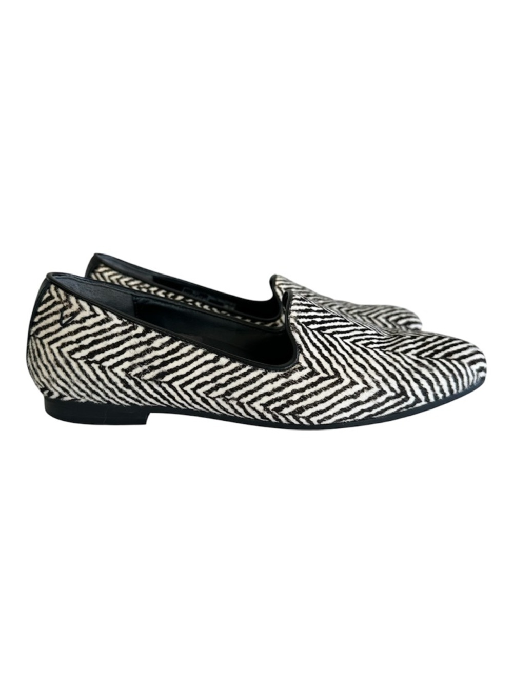 Vionic Willa Calf Hair Animal Print Black & White Comfort Loafers w Arch Support
